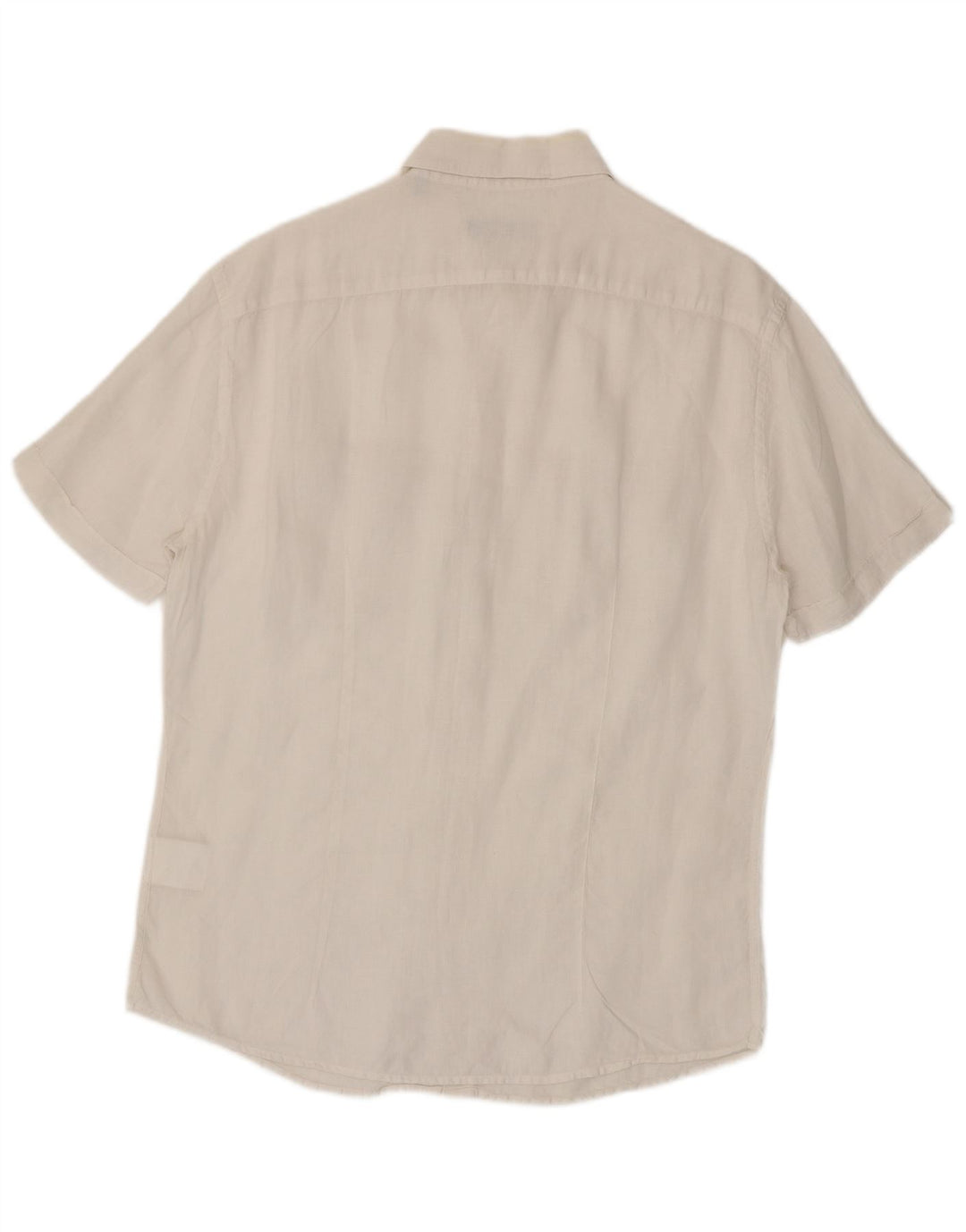 Trussardi Chemise à manches courtes homme taille 41 grand lin blanc