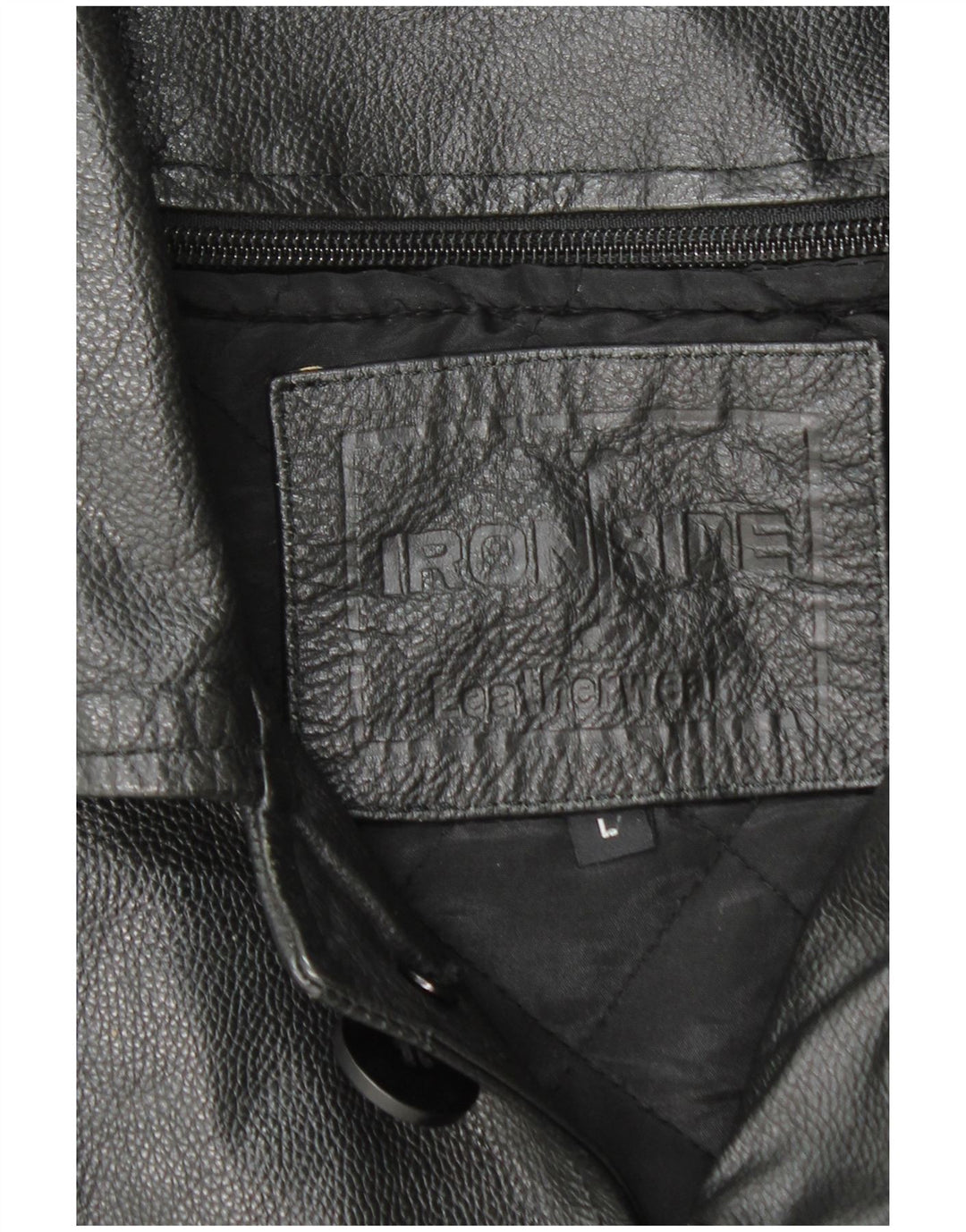 IRONSIDES Veste en cuir pour homme UK 40 Grand cuir noir