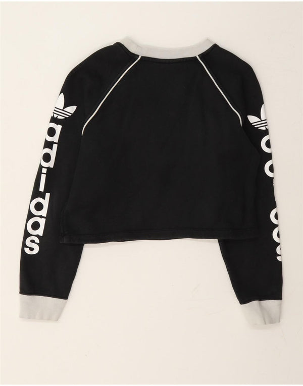 Adidas Sweat-shirt court graphique pour femme UK 4 XS Gris Colorblock