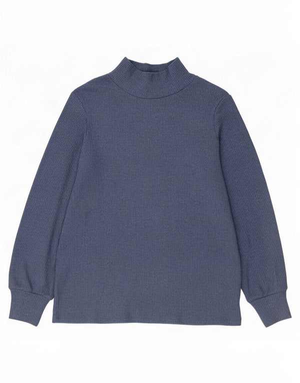 M&Co Pull col roulé pour femme UK 14 Large Bleu Polyester
