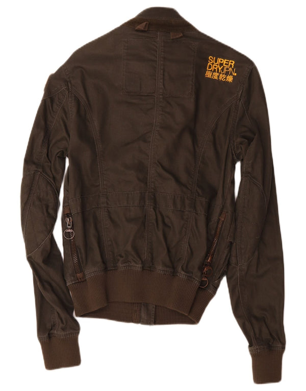 Superdry Veste Bomber Femme UK 14 Marron Moyen