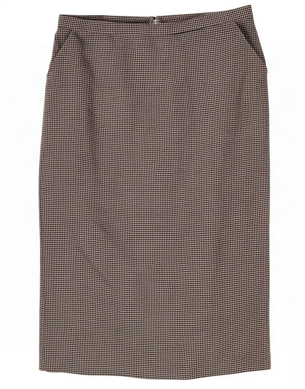 vintage Femme Midi Jupe UK 10 Petit W28 Gris Pied-de-poule