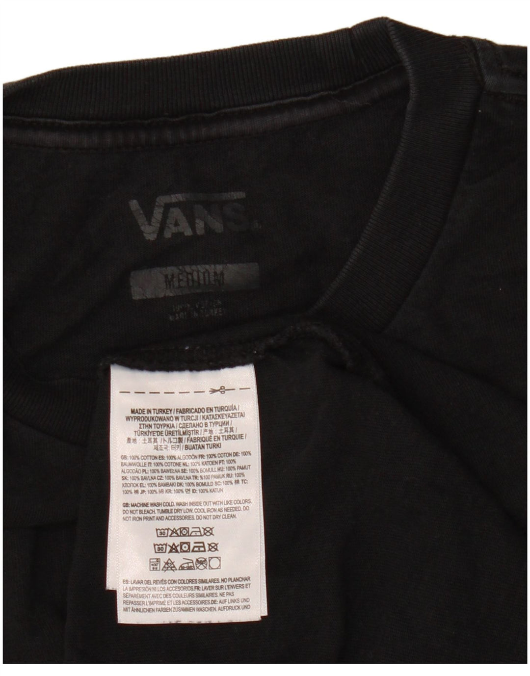 VANS T-Shirt Homme Haut Noir Moyen Coton