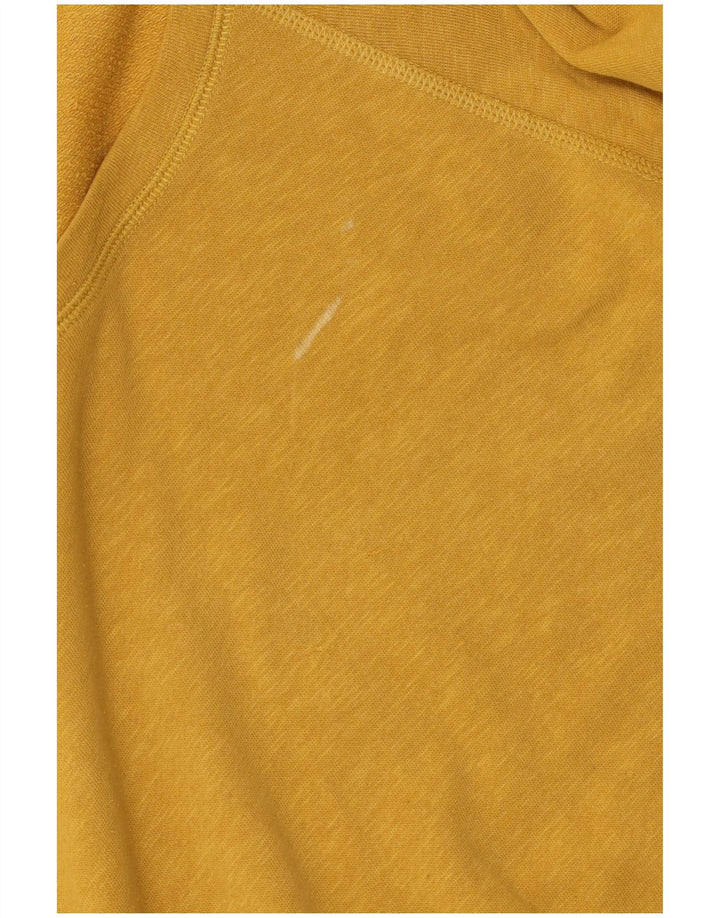 Woolrich Femme Haut Oversize Manches Longues UK 10 Petit Jaune Coton