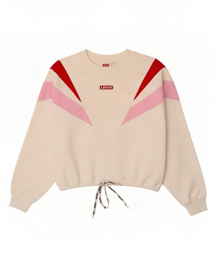 Levi's Sweat-shirt oversize pour femme UK 10 Small Blanc Colorblock