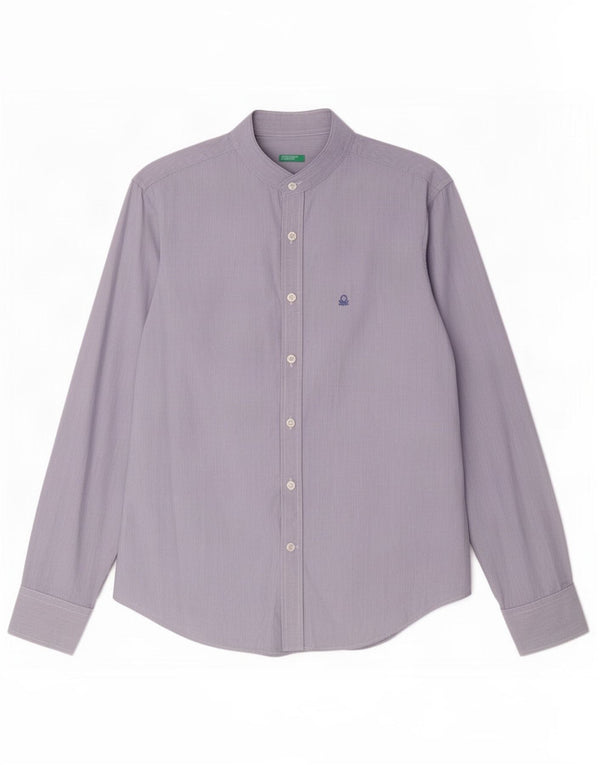 Benetton Mens Shirt Small Blue Pinstripe