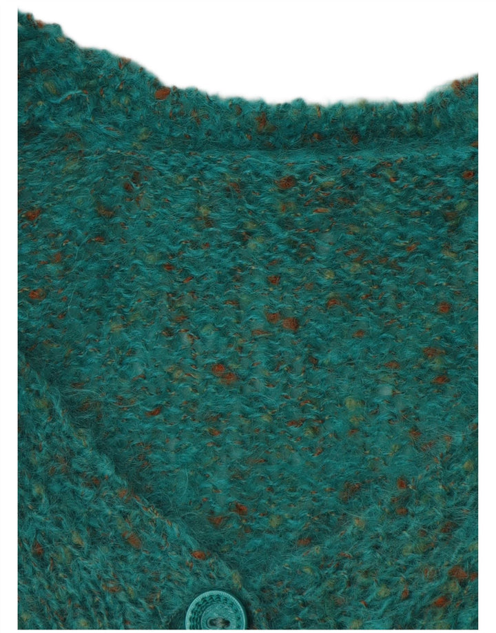 vintage Femme Cardigan Oversize Pull UK 18 XL Vert Moucheté