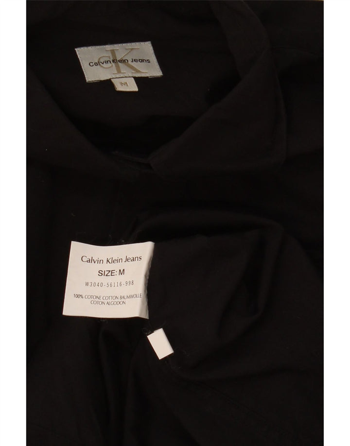CALVIN KLEIN Chemise surdimensionnée pour femme UK 14 Coton noir moyen