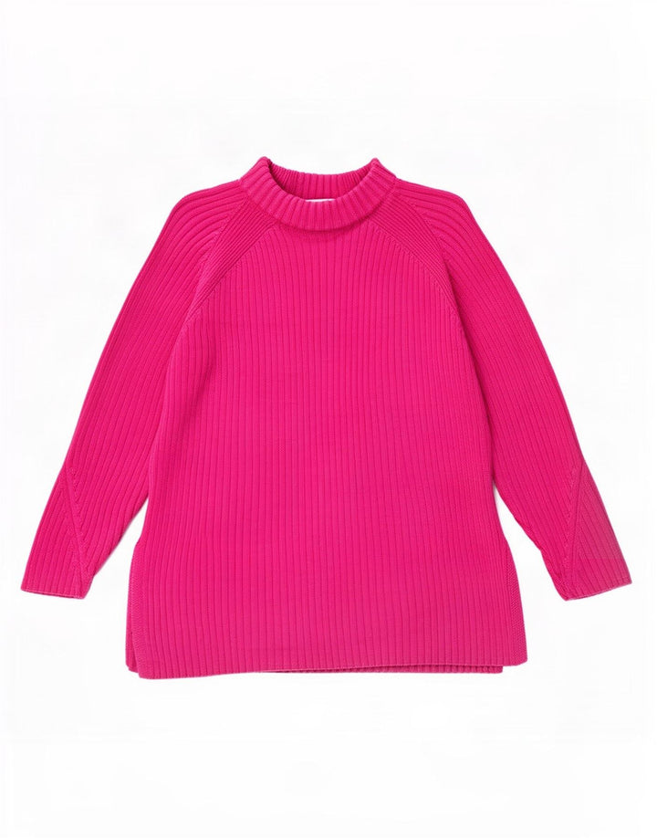 Marks & Spencer Pull col roulé pour femme UK 14 Coton rose moyen
