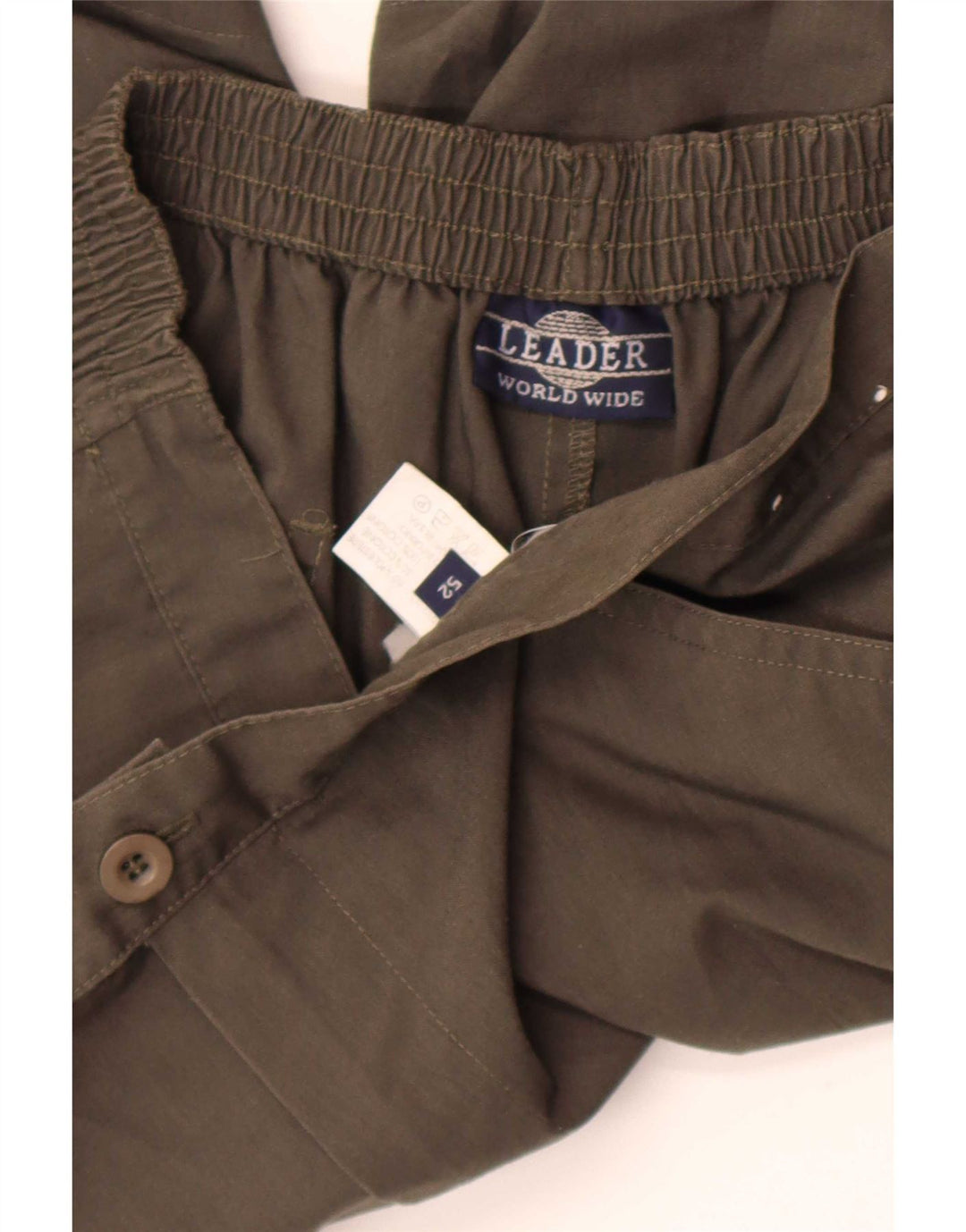 Leader Short décontracté pour homme W34 Large Kaki Polyester