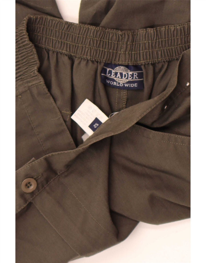 Leader Short décontracté pour homme W34 Large Kaki Polyester