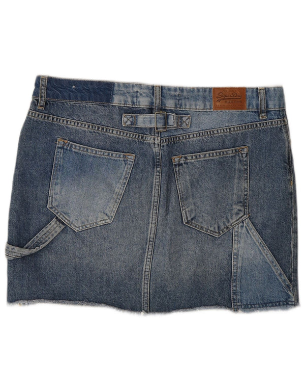 Superdry Femme Jupe En Jean W30 Bleu Moyen Coton