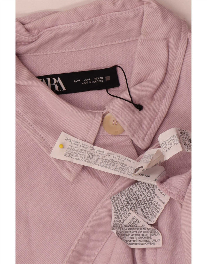 Zara Veste en jean surdimensionnée pour femme UK 16 Grand coton rose