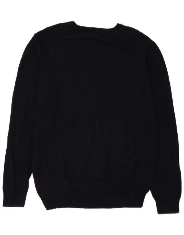 Gant Pull col V pour homme en coton bleu marine Taille L