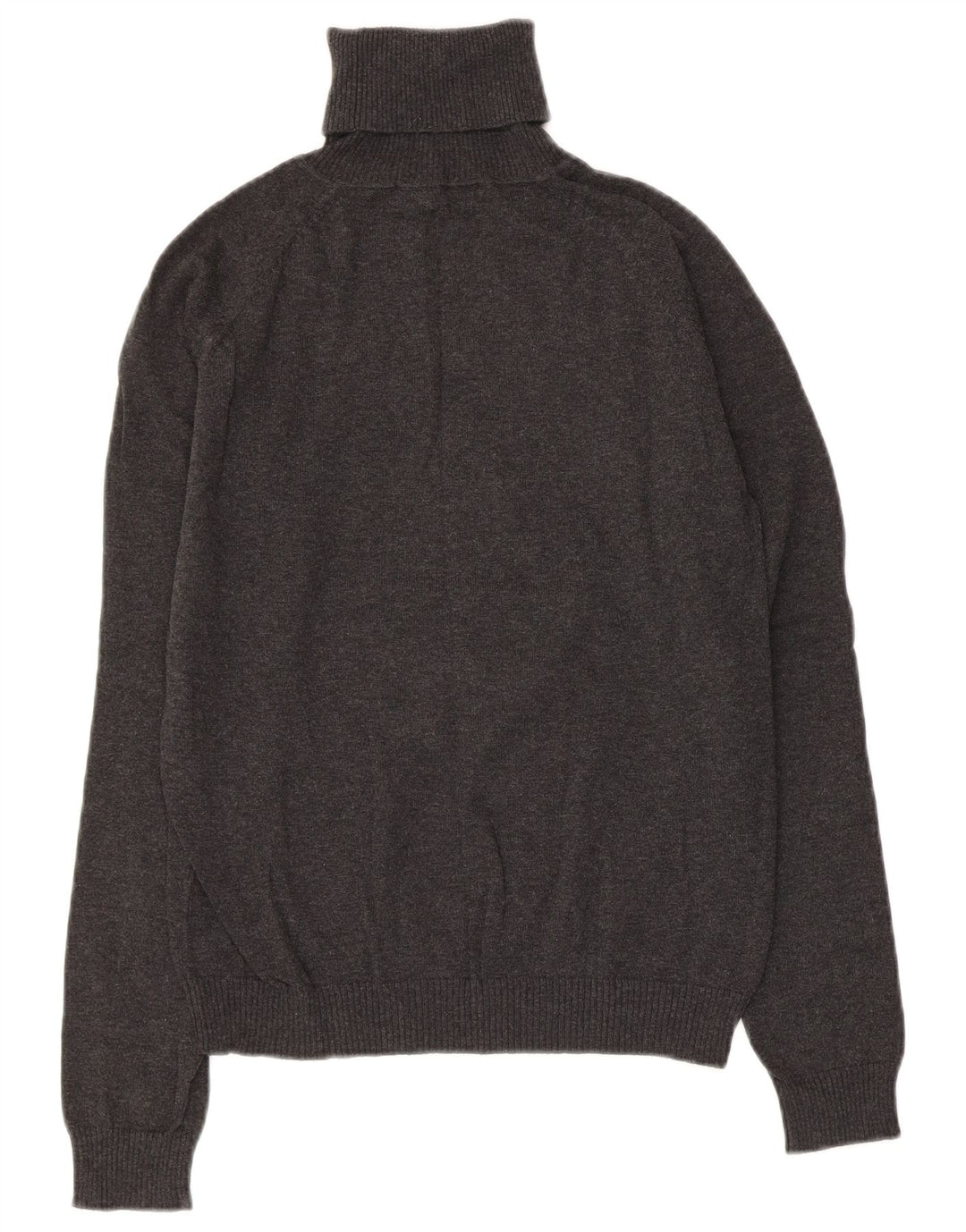 ZARA Femme Pull Col Roulé UK 18 XL Gris Coton