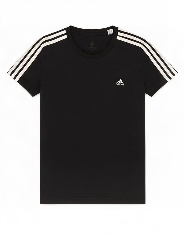 Adidas T-Shirt Femme Top UK 12/14 Coton Noir Moyen