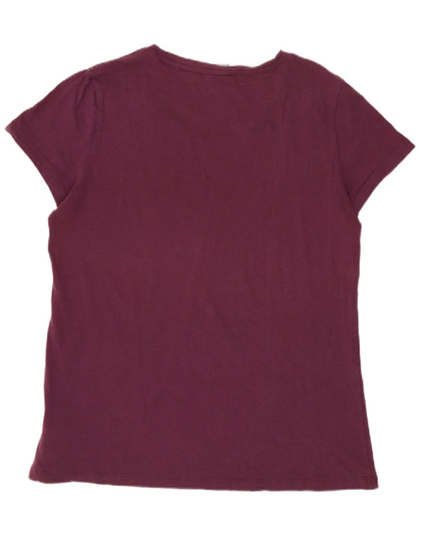 Puma T-shirt graphique pour femme UK 16 Large Bordeaux Coton