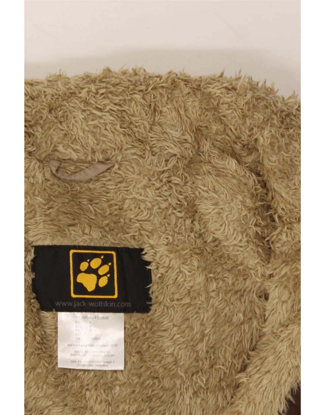 JACK WOLFSKIN Womens Hooded Windbreaker Coat UK 10 Small Brown Polyester Vintage Jack Wolfskin and Second-Hand Jack Wolfskin from Messina Hembry 