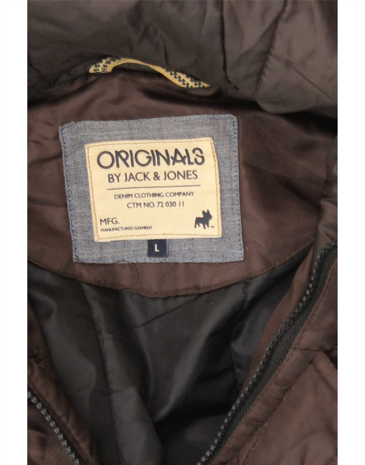 Jack & Jones Bomber à capuche pour homme UK 40 Large Marron Polyester