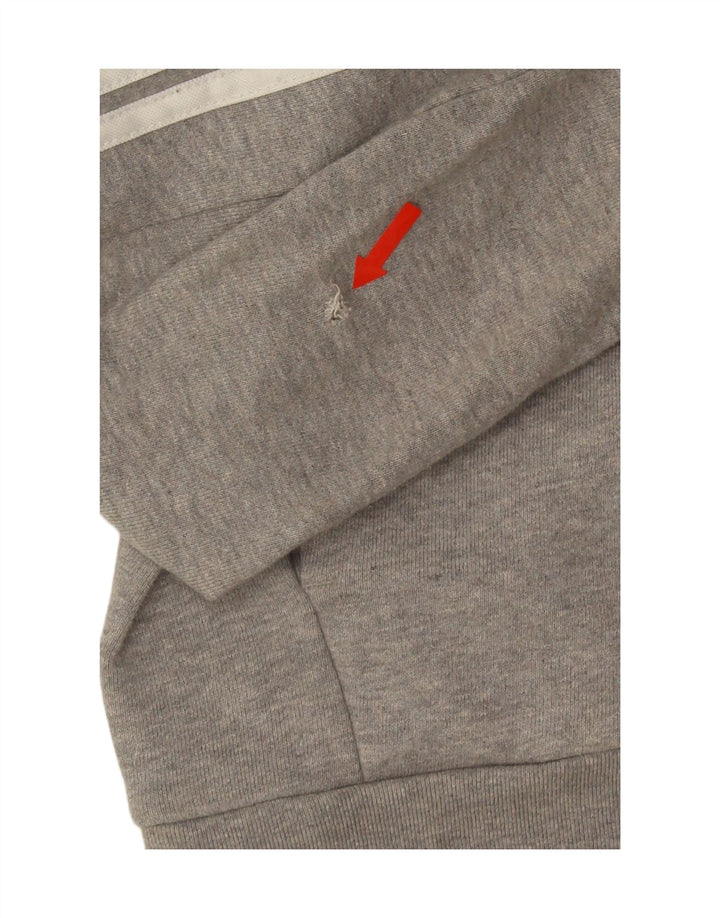 Adidas Pull à capuche zippé coupe régulière pour homme en coton gris moyen