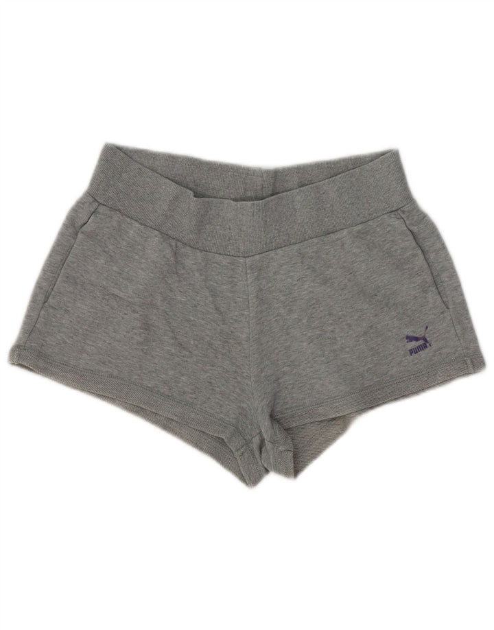 PUMA Short de sport pour femme UK 12 Gris moyen moucheté