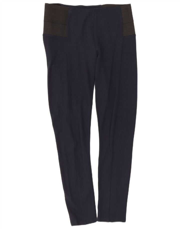 Zara Leggings Femme UK 14 Large Bleu Marine Colorblock Viscose