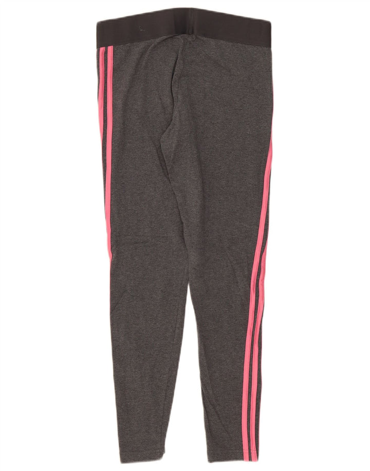 Adidas Leggings Femme UK 12/14 Coton Gris Moyen