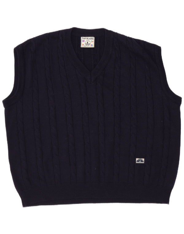 Navigare Débardeur Homme 2XL Bleu Marine Laine Mérinos