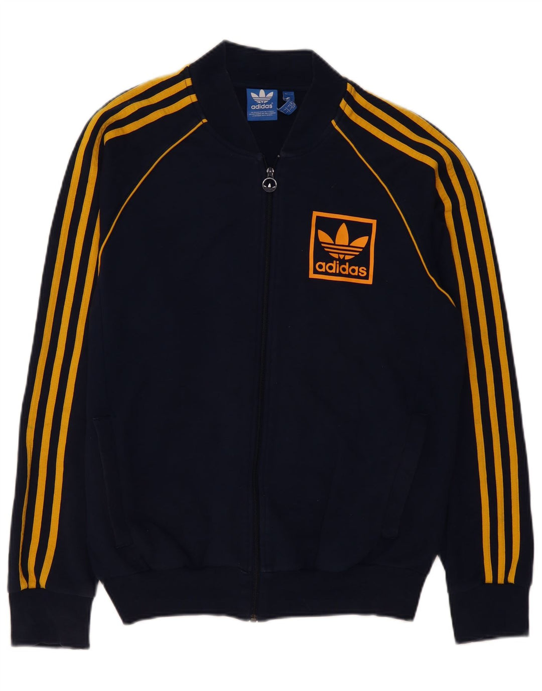 Adidas Veste de survêtement graphique pour homme Taille L en coton bleu marine