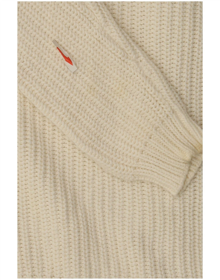 Marks & Spencer Pull cardigan entièrement zippé pour femme UK 14 Coton blanc moyen