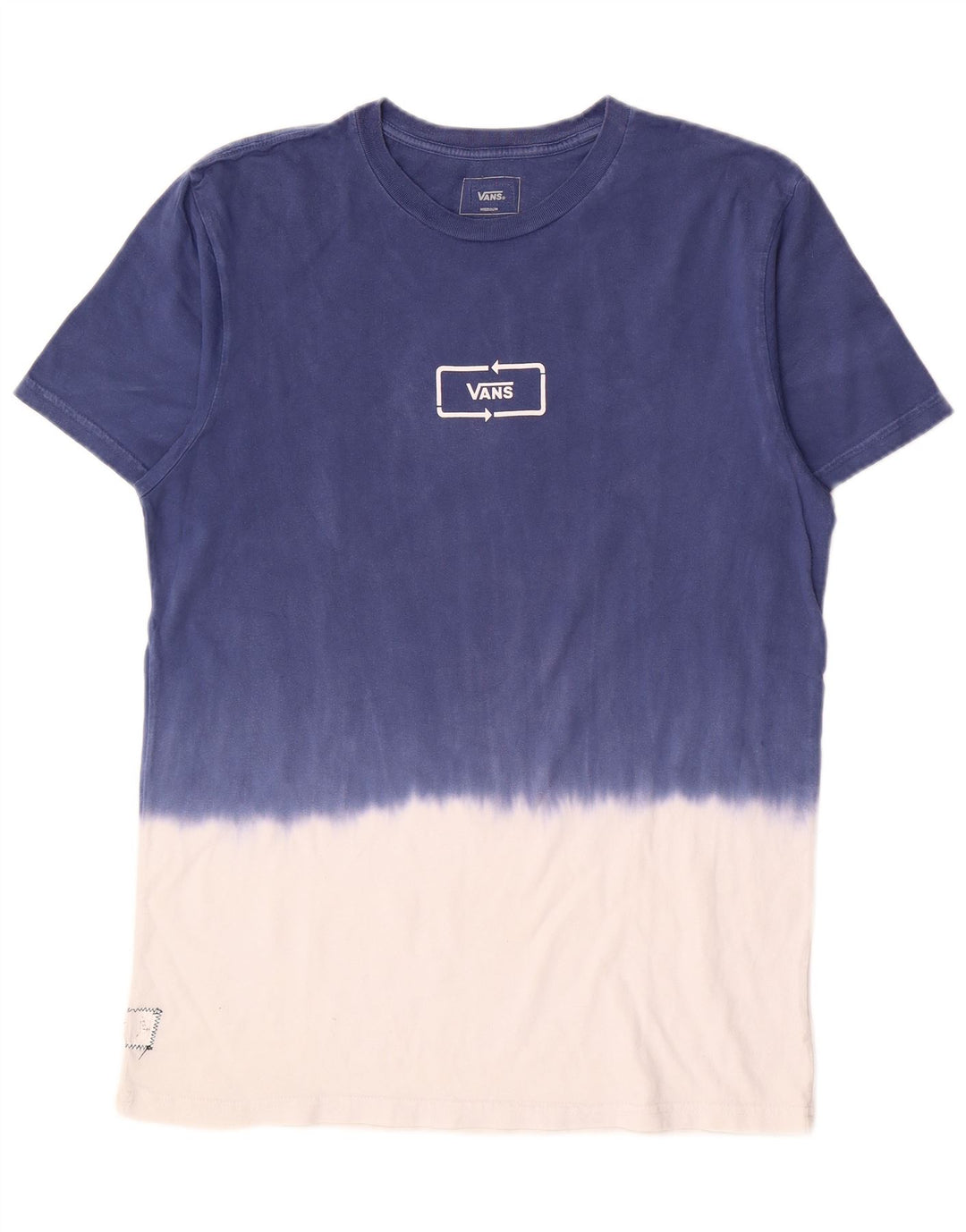 Vans T-Shirt Homme Bleu Moyen Colorblock Coton