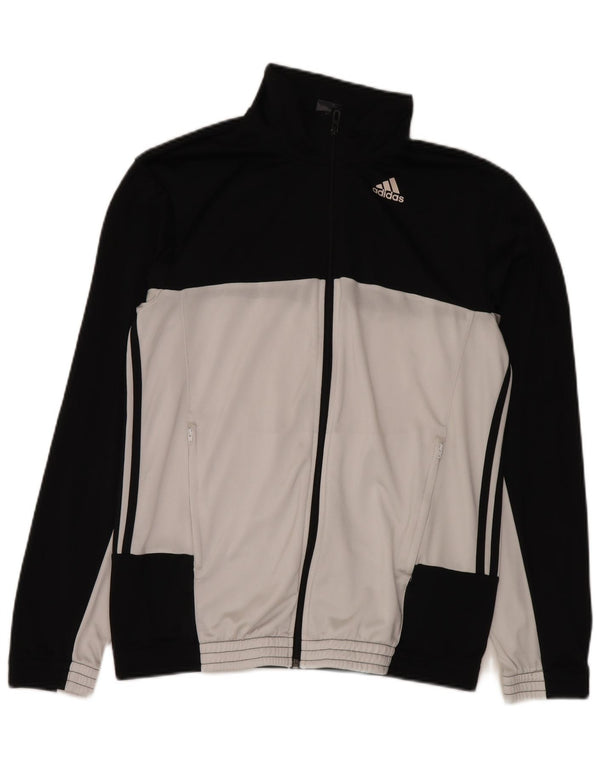 Adidas Veste de survêtement graphique pour homme UK 44/46 Large Noir Colourblock