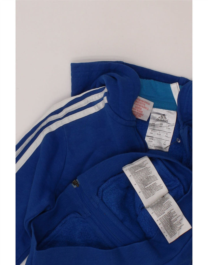 ADIDAS Pull à capuche zippé graphique pour garçon 3-4 ans Bleu Coton