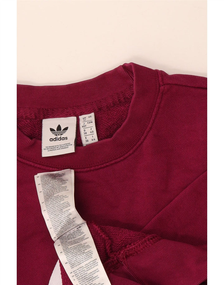 Adidas Sweat-shirt surdimensionné graphique pour femme UK 12 Bordeaux moyen