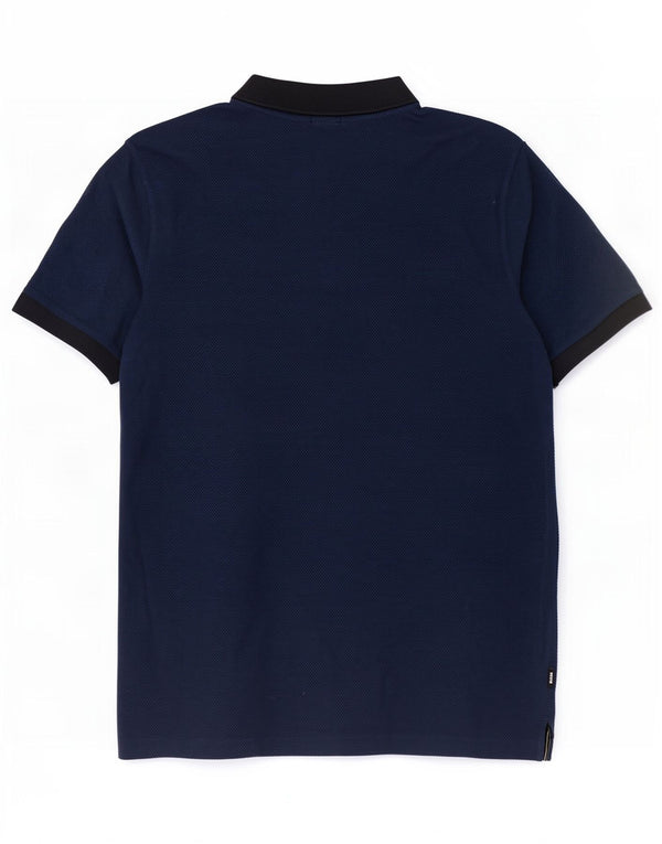 Hugo Boss Polo Slim Fit XL en coton à pois bleu marine