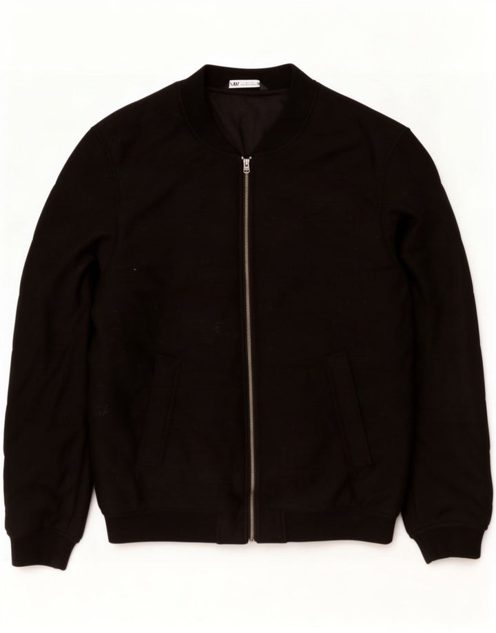 Zara Veste Bomber Homme UK 42 XL Noir Polyester