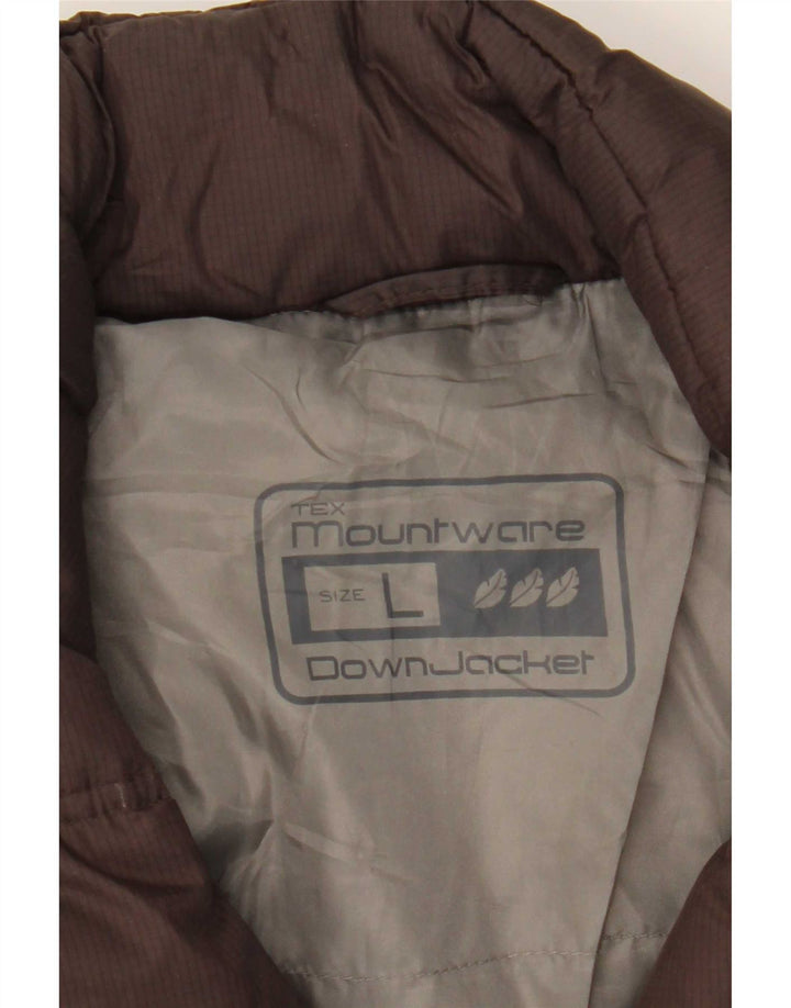 veste rembourrée à capuche vintage pour homme UK 40 Grand Polyamide Marron