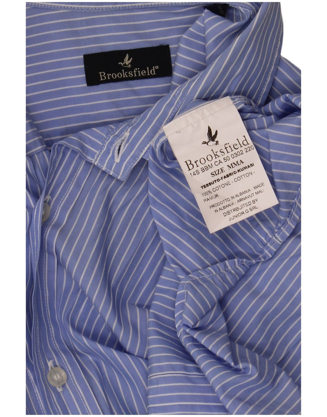 Chemise classique en coton à fines rayures bleu moyen pour hommes Brooksfield