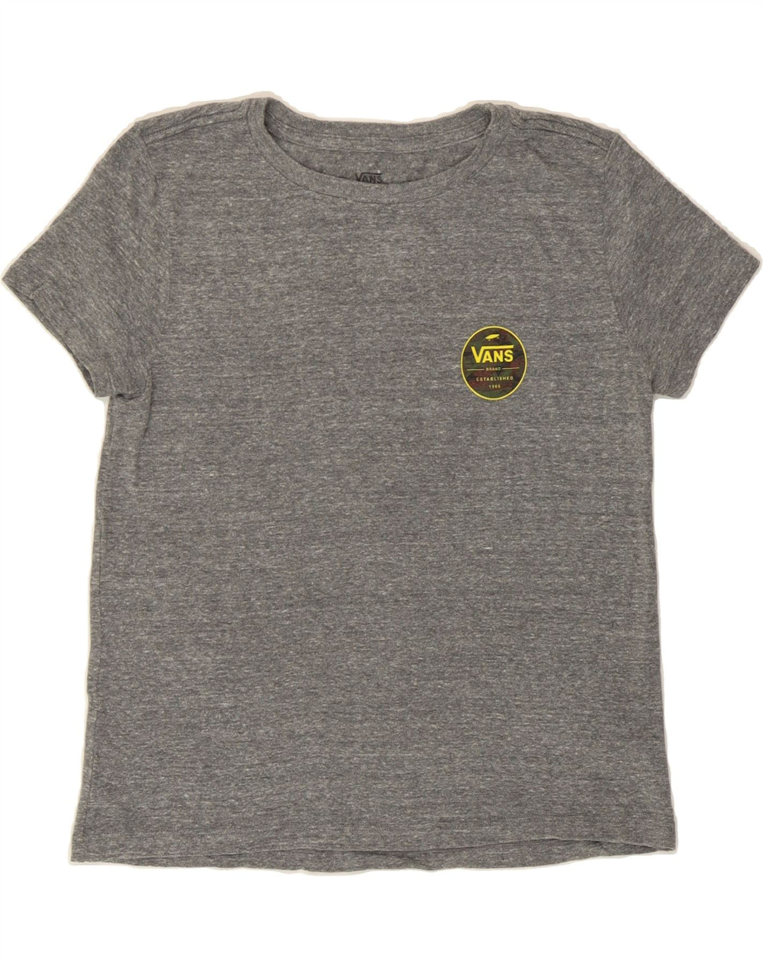 VANS Womens Graphic T-Shirt Top UK 10 Small Grey Flecked Polyester Vintage Vans and Second-Hand Vans from Messina Hembry 