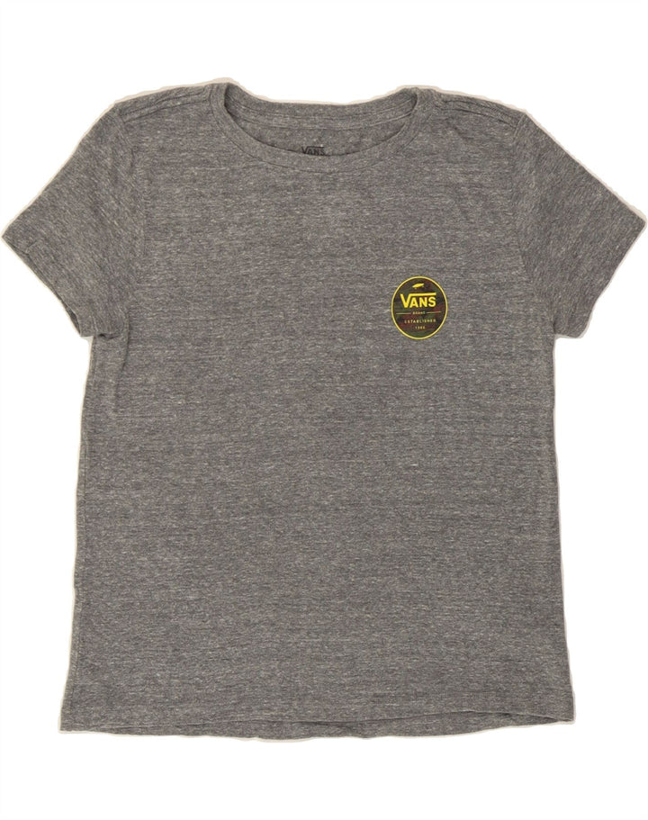 VANS Womens Graphic T-Shirt Top UK 10 Small Grey Flecked Polyester Vintage Vans and Second-Hand Vans from Messina Hembry 