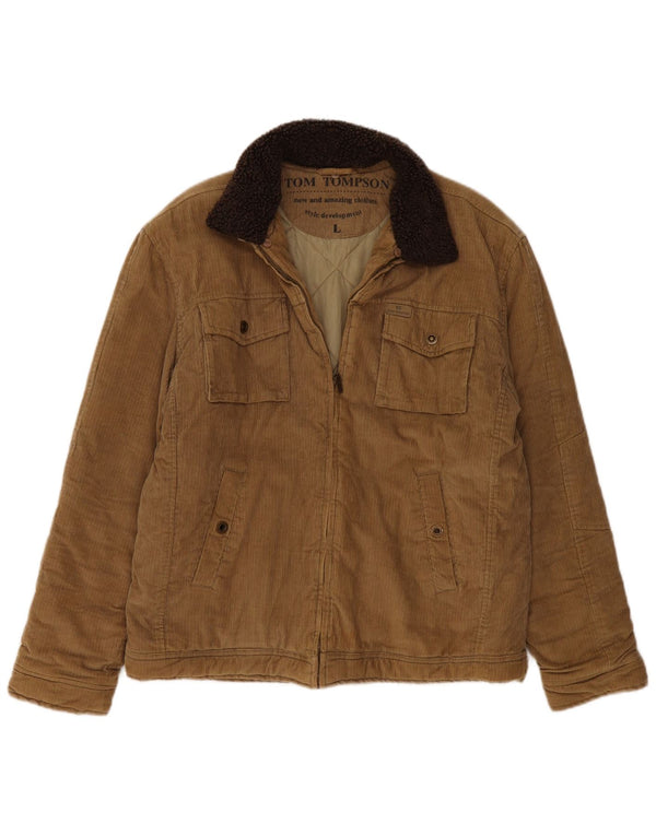 Tom Tompson Veste en velours côtelé pour homme UK 40 Grand coton beige