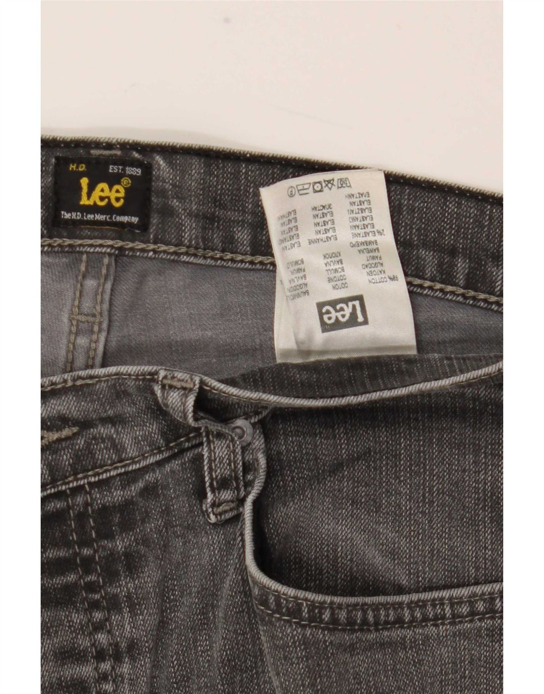 Lee Jean Droit Powell Homme W34 L30 Gris Coton