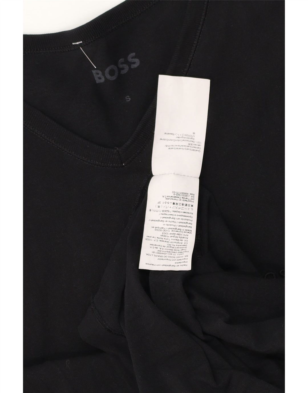 Hugo Boss Hommes T-Shirt Top Petit Noir Coton