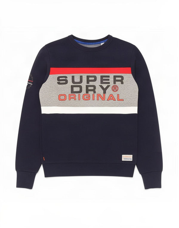 Superdry Sweat-shirt pour femme UK 14 Bleu marine moyen Colourblock