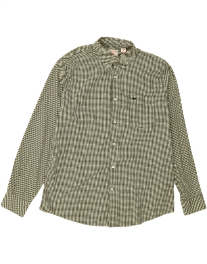 DOCKERS Mens Shirt Large Green Gingham Cotton Vintage Dockers and Second-Hand Dockers from Messina Hembry 