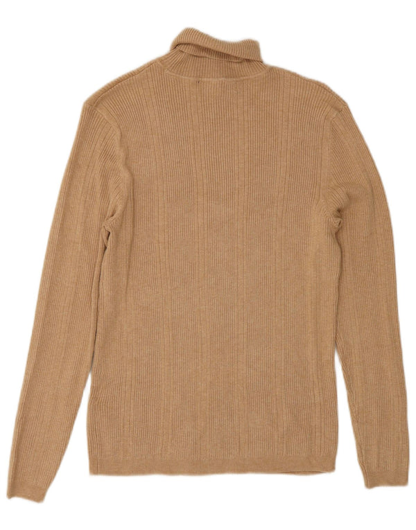 Marks & Spencer Pull col roulé pour femme UK 10 Small Beige Viscose