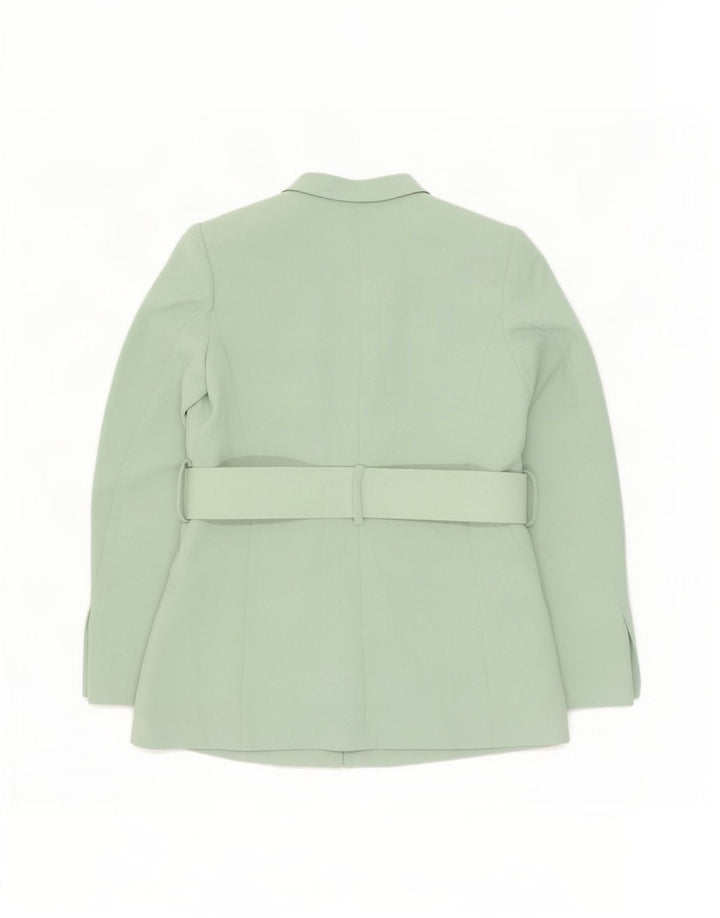 Zara Veste Blazer Femme UK 14 Polyester Vert Moyen