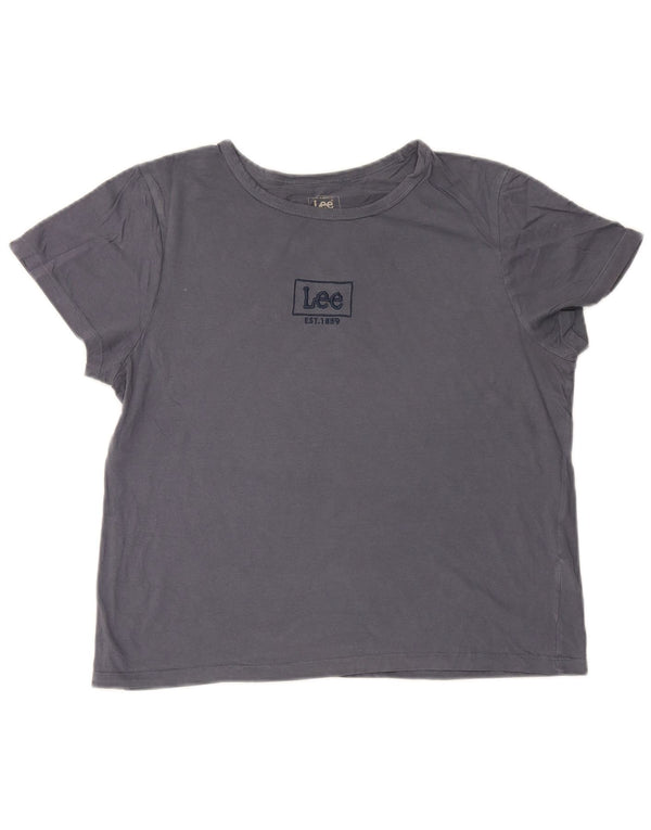 Lee T-shirt graphique coupe slim pour femme UK 18 XL Gris Coton
