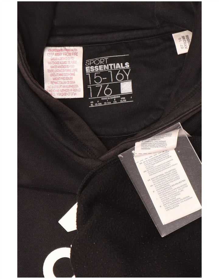 ADIDAS Pull à capuche graphique pour garçon 15-16 ans XL Noir Coton