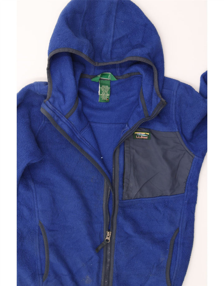 L.L.BEAN Boys Hooded Fleece Jacket 10-11 Years Medium  Blue Colourblock Vintage L.L.Bean and Second-Hand L.L.Bean from Messina Hembry 